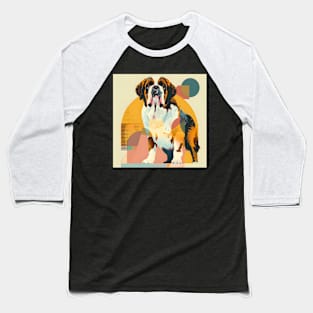 Retro Saint Bernard: Pastel Pup Revival Baseball T-Shirt